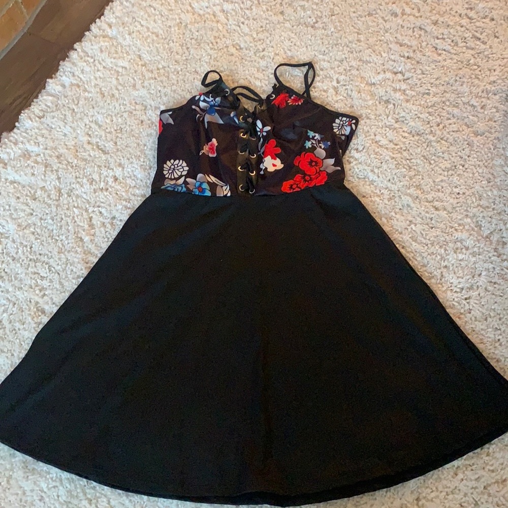 Women’s dress black with floral